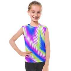 Colorful Blue Purple Pastel Tie Dye Pattern Kids  Mesh Tank Top