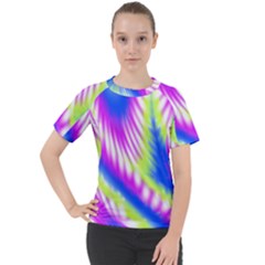 Colorful Blue Purple Pastel Tie Dye Pattern Women s Sport Raglan Tee