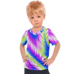 Colorful Blue Purple Pastel Tie Dye Pattern Kids  Sports Tee