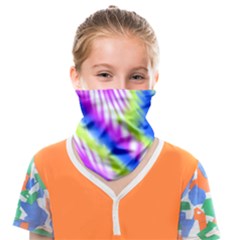 Colorful Blue Purple Pastel Tie Dye Pattern Face Covering Bandana (kids) by SpinnyChairDesigns