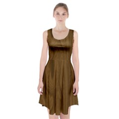 Dark Wood Panel Texture Racerback Midi Dress by SpinnyChairDesigns