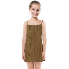 Dark Wood Panel Texture Kids  Summer Sun Dress by SpinnyChairDesigns