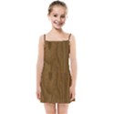 Dark Wood Panel Texture Kids  Summer Sun Dress View1