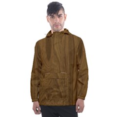 Dark Wood Panel Texture Men s Front Pocket Pullover Windbreaker by SpinnyChairDesigns