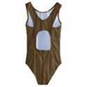 Dark Wood Panel Texture Kids  Cut-Out Back One Piece Swimsuit View2