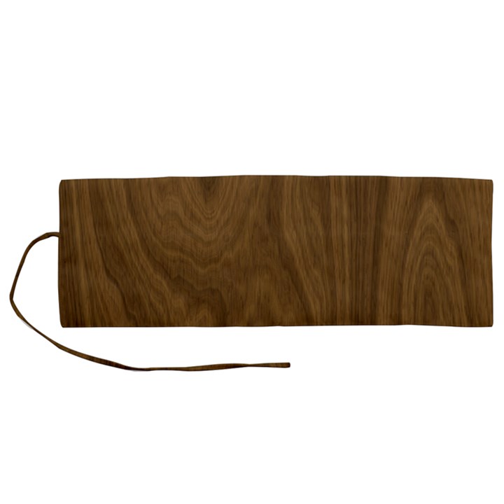 Dark Wood Panel Texture Roll Up Canvas Pencil Holder (M)