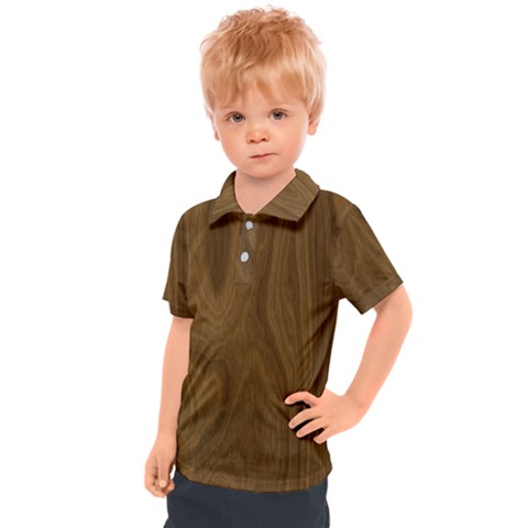 Dark Wood Panel Texture Kids  Polo Tee by SpinnyChairDesigns