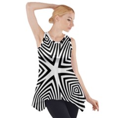 Abstract Zebra Stripes Pattern Side Drop Tank Tunic by SpinnyChairDesigns