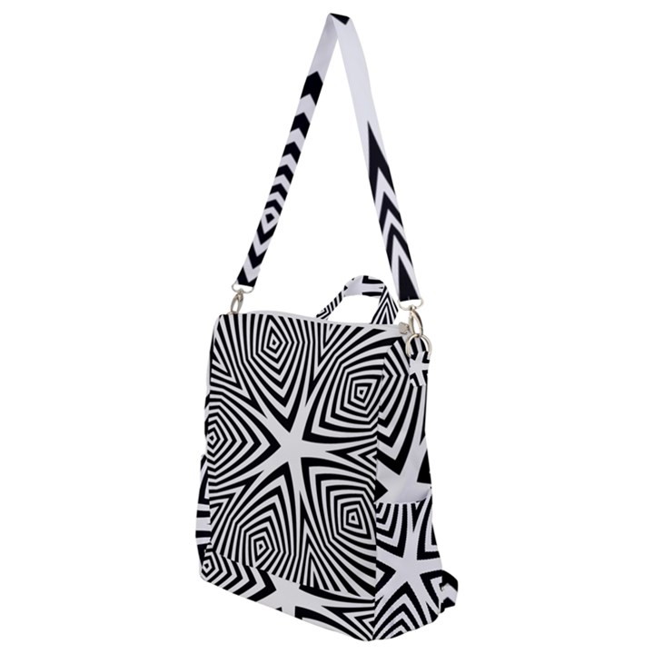 Abstract Zebra Stripes Pattern Crossbody Backpack