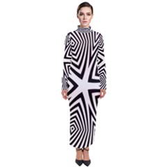 Abstract Zebra Stripes Pattern Turtleneck Maxi Dress by SpinnyChairDesigns