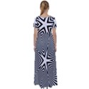 Abstract Zebra Stripes Pattern High Waist Short Sleeve Maxi Dress View2