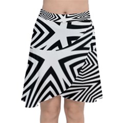 Abstract Zebra Stripes Pattern Chiffon Wrap Front Skirt by SpinnyChairDesigns