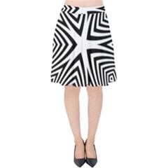 Abstract Zebra Stripes Pattern Velvet High Waist Skirt by SpinnyChairDesigns