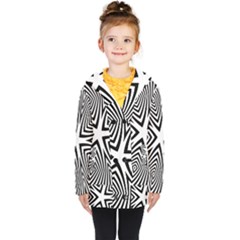 Abstract Zebra Stripes Pattern Kids  Double Breasted Button Coat by SpinnyChairDesigns