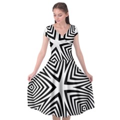 Abstract Zebra Stripes Pattern Cap Sleeve Wrap Front Dress by SpinnyChairDesigns