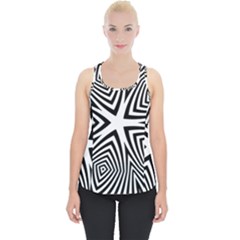 Abstract Zebra Stripes Pattern Piece Up Tank Top by SpinnyChairDesigns