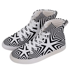 Abstract Zebra Stripes Pattern Men s Hi-top Skate Sneakers by SpinnyChairDesigns