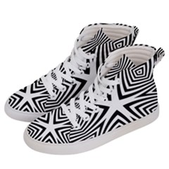 Abstract Zebra Stripes Pattern Women s Hi-top Skate Sneakers by SpinnyChairDesigns