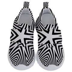 Abstract Zebra Stripes Pattern Kids  Velcro No Lace Shoes by SpinnyChairDesigns