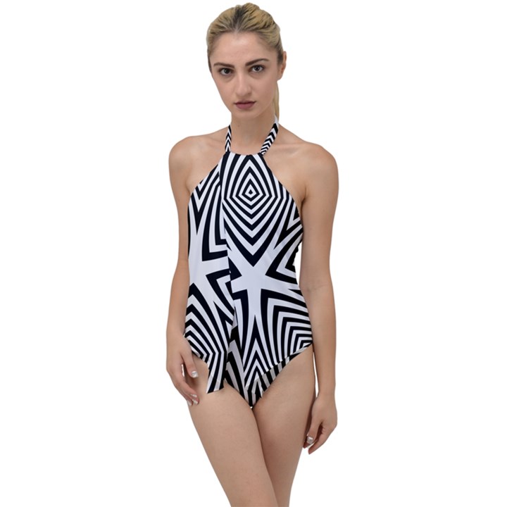 Abstract Zebra Stripes Pattern Go with the Flow One Piece Swimsuit