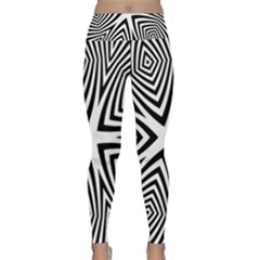 Abstract Zebra Stripes Pattern Lightweight Velour Classic Yoga Leggings by SpinnyChairDesigns