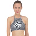 Abstract Zebra Stripes Pattern Racer Front Bikini Top View1