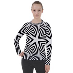 Abstract Zebra Stripes Pattern Women s Pique Long Sleeve Tee