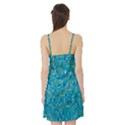 Aqua Blue Artsy Beaded Weave Pattern Satin Night Slip View2