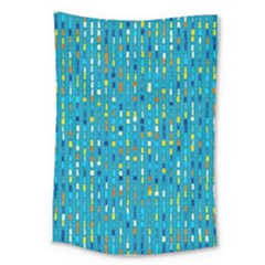 Aqua Blue Artsy Beaded Weave Pattern Large Tapestry