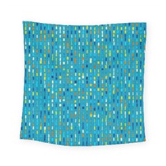 Aqua Blue Artsy Beaded Weave Pattern Square Tapestry (small) by SpinnyChairDesigns