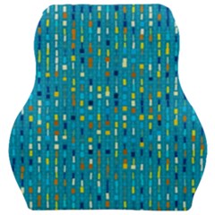 Aqua Blue Artsy Beaded Weave Pattern Car Seat Velour Cushion  by SpinnyChairDesigns