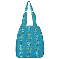 Aqua Blue Artsy Beaded Weave Pattern Center Zip Backpack by SpinnyChairDesigns