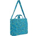 Aqua Blue Artsy Beaded Weave Pattern Square Shoulder Tote Bag View2