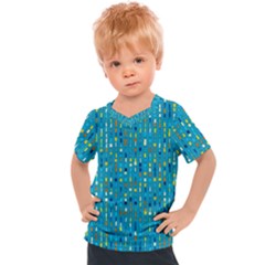 Aqua Blue Artsy Beaded Weave Pattern Kids  Sports Tee