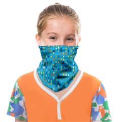 Aqua Blue Artsy Beaded Weave Pattern Face Covering Bandana (kids) by SpinnyChairDesigns