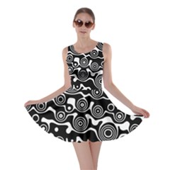 Abstract Black And White Bubble Pattern Skater Dress by SpinnyChairDesigns