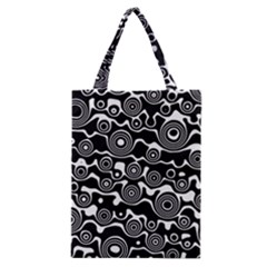 Abstract Black And White Bubble Pattern Classic Tote Bag by SpinnyChairDesigns