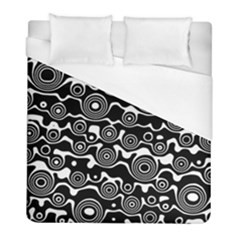 Abstract Black And White Bubble Pattern Duvet Cover (full/ Double Size) by SpinnyChairDesigns