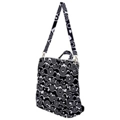 Abstract Black And White Bubble Pattern Crossbody Backpack