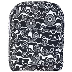 Abstract Black And White Bubble Pattern Full Print Backpack by SpinnyChairDesigns