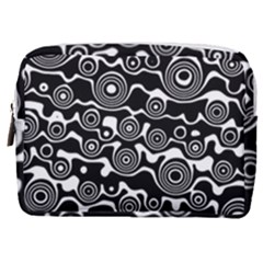 Abstract Black And White Bubble Pattern Make Up Pouch (medium) by SpinnyChairDesigns