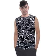 Abstract Black And White Bubble Pattern Men s Regular Tank Top by SpinnyChairDesigns