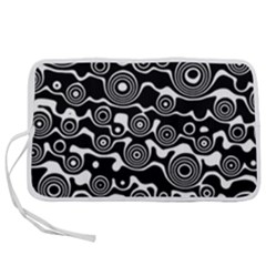 Abstract Black And White Bubble Pattern Pen Storage Case (s)