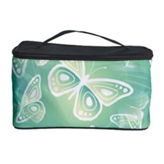 Turquoise Light Green Butterfly Pattern Cosmetic Storage