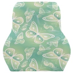 Turquoise Light Green Butterfly Pattern Car Seat Back Cushion  by SpinnyChairDesigns