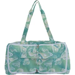 Turquoise Light Green Butterfly Pattern Multi Function Bag by SpinnyChairDesigns