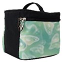 Turquoise Light Green Butterfly Pattern Make Up Travel Bag (Small) View1