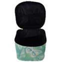 Turquoise Light Green Butterfly Pattern Make Up Travel Bag (Small) View3