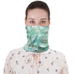 Turquoise Light Green Butterfly Pattern Face Covering Bandana (adult) by SpinnyChairDesigns