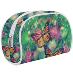 Watercolor Monarch Butterflies Makeup Case (large) by SpinnyChairDesigns